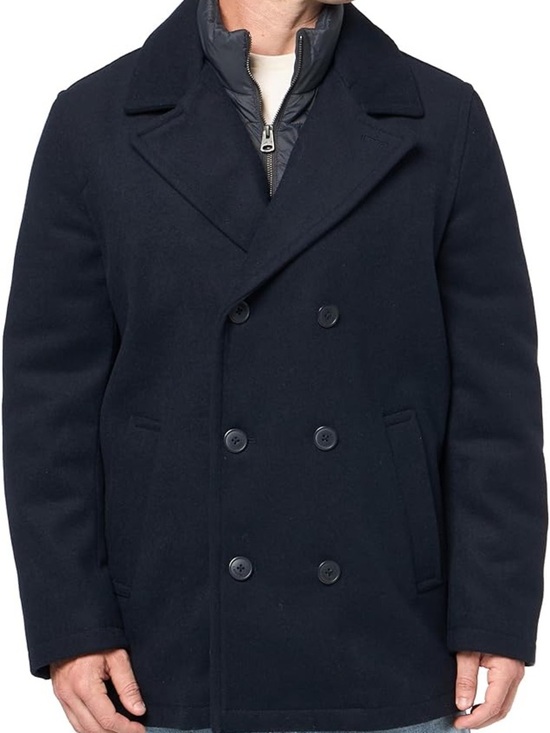 Levi's Other - Levi's black double-breasted wool blend pea coat